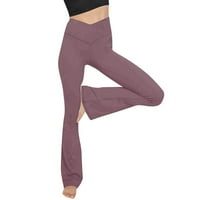 Tking modni ženski ljetni bootcut joga hlače casual visokog struka Work Work Works Plesne gamaše ljubičaste