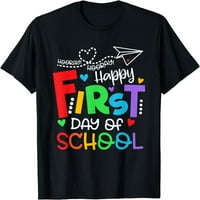 Sretan prvi dan školskih poklona studenti nastavnici za žene dječje majice crne x-velike