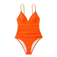 Kupaći kostimi Ženski temmy Control Bandeau Bikini kratki rukav na plaži A-line Racerback Orange XL