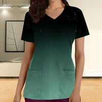Safuny ženski trendovski vrhovi sa džepnim klirensom majice kratkih rukava Ljetna prodaja V izrez pulover