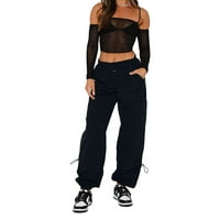 Teretne hlače Ženske pantalone za padobranske padobrane za žene Trendy Y2K hlače Srednja odjeća Žene