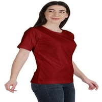 Inkmeso ženski osnovni kratki rukav sa kratkim rukavima, vrat na vratu ljetni majica