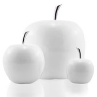 Mini aluminijski akcentni dekor od jabuke u obliku bijelog obloženog jabukom