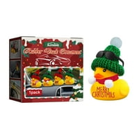 MubIneo božićni automobil gumeni ukras patke, patka ukrasna ploča za nadzornu ploču sunčane naočale