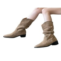 Lacyhop Womens Boots Povucite na Slouch Boot Chunky čizme Radite casual zimskih cipela široko teleće