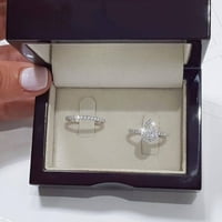 CAPION SREBRNI ČUBIČKI ZIRCONIJ Bridalni Rhinestone Angažman prsten Full Diamond Cirkonia SOLITAIRE