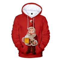 Božićni 3D tiskani dukseni božićni tematski uzorak uzornik casual pulover hoodie