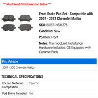 Prednji set kočnice - kompatibilan sa - Chevy Malibu 2011