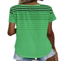 Trowwalk dame bluza posada Crta majica trake vrhovi žene izgubljeni pulover kratki rukav Tee Green XL