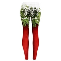 Ženske hlače Yoga Božićni tisak Sredine gamaše sa visokim strukom Usmjerite ležerne cipele za čizme Sportski trčanje joga pantalone