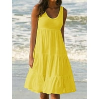 Wofeydo Haljine za žene, haljina za odmor Summer Beale Bealesiless Beach Wevens Solid Ženska haljina,