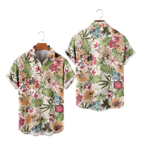 Cvijeće Tropska havajska majice kratki rukav Dječaci Ljetni tanki materijal Kids Havajska majica Man