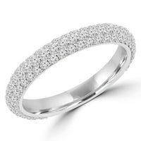 Veličanstvo Diamonds 1. CTW okrugli dijamantni poluvremeni vjetar vjenčani prsten u 14k bijelo zlato, veličine 3,75