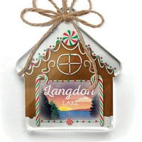 Ornament tiskano jedno obodno jezero Retro Design Langdon Lake Božić Neonblond