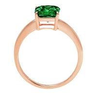 1.0ct Asscher Cut zeleni simulirani smaragd 18K ružičastog godišnjice ružičastog angažmana prsten veličine