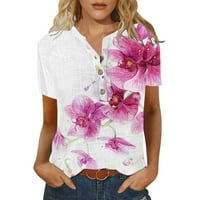 Xiuh vrhovi za žene kratki rukav ljetni modni casual trendi cvjetni tiskani tiskani majica majica majica