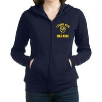 Cafepress - stojim sa ukrajinskim ženskim zip up hoodie - ženskim zip hoodie
