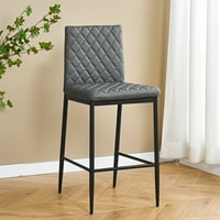 Koltra visine bar stolice set od 2, tapecirane kožne šipke sa naslonom i nogama, moderne podstavljene