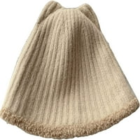 Cocopeants kašika za žene Slatke mačke uši plišani ribarsko šešir toplo čuvanje vunene reverzibilne