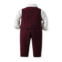 Kali_store Toddler odijelo Boy Fall Outfit Boja bloka dugih rukava Hlače za dječake C, 3 godine