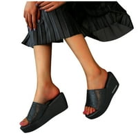 Aaiymet ženske sandale za pete otvorene šuplje palice u boji Povećane dame modne casual toe solidne