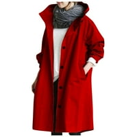 Kaput ženska jesen i zima casual ženski temperament struka dugih rukava s dugim rukavima jakna crvena 2xl ženski jeftini kaput