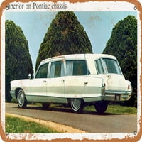 Metalni znak - Pontiac Superior Hearse - Vintage Rusty Look