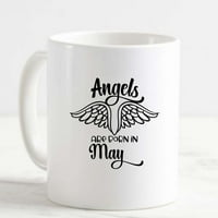 Šolja za kafu rađeni su u maju nebeski rođendan mjesec krila perje C Bijela čaša smiješne poklone za rad u kancelariji