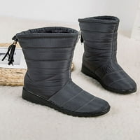 Tenmi dame snijeg zima Mid Calf Womens Topli Grip Sole Zip Boots cipele cipele siva veličina 9
