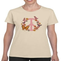 Mirovni leptir simbol majica-majica -sMartprints dizajni, ženski xx-veliki