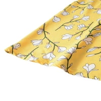Gwiyeopda Womens Ljetni kratki rukav V-izrez V-izrez za vezanje Flower Print Boho Maxi haljina