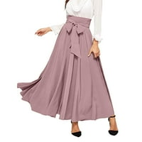 Maxi suknje visokih struka Žene elegantne visoke strukske suknje za kravatu natkrivene maxi suknje