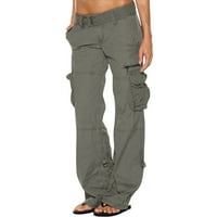 Hesxuno žene dame čvrste hlače Hippie punk pantalone Streetwear Jogger džep labavi kombinezoni duge