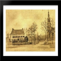 Vicarage i Crkva u Ettenu Veliki crno drvo uokvireno ispis vincenta van Gogh
