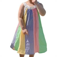 Dječje djece Dječje djevojke haljine ljetne casual bez rukava šarene pruge party princeze haljina odjeća