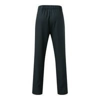 B91XZ muške hlače mužjak Slim odijelo Zipper Fly Pocket Ravne hlače za muškarce Teretne hlače Crne,