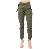Gacuw Teretne hlače Žene Torgy Y2K Plus Veličina Regularne FIT Long Hlače Povucite na dnevničkim pantalonama