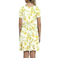Ljetne haljine za žensko odobrenje zzwxwb Mini haljine za žene modne žene ljetni casual v-izrez Print