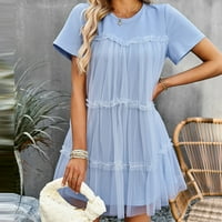 Ljeto Plus Veličina haljine za žene ispod 10 dolara, ženska puna boja modna casual i ljetna okrugla