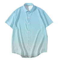 Odeerbi muške ljetne majice na plaži Grafičke majice Modni casual gumbi Gradientska košulja za tiskanje