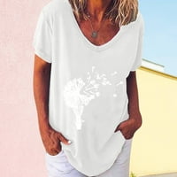 Žene ljetne vrhove modne žene V-izrez casual s kratkih rukava od tiskanih majica, majica majica, majice,
