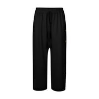 Snoarin Plus veličina Capris hlače za žene Ljeto HIGH-SHAION SOLD COLOR Udobne ukrašavanje labave tablične hlače Ležerne hlače na klirensu