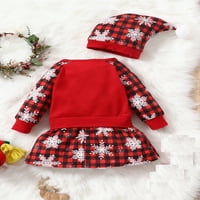 Baby Girl Božić lažna dve haljine dugih rukava sa setom odijela