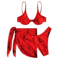 Rovga kupaći kostimi za žene ženski kolor tiskani halter bikini kupaći kostimi s pokrovom podijeljenog