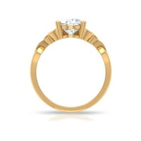 Zaručni prsten u obliku kruške, prsten od kruške za žene, 2. CT Moissitni zaručnički prsten, solitaire
