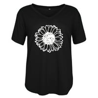 Inveife Ljetne majice kratki rukav ženske modne ležerne tiskarske košulje s kratkim rukavima labav tee