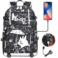 Backpack Bzdaisy Totoro sa USB punjenjem, 15 '' Prijenosni pretinac i multistepeni dizajn Unise za djecu