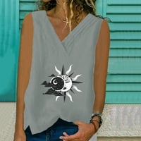 Ženska modna labava tiskana košulja s kratkim rukavima bez rukava Top Hot6SL4875755