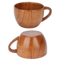 Kup za čaj od drveta, plosnati baza za piće Elegantna stabilna retro s ručkom za domaćinstvo