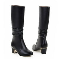 HGW koljena High Boots Ženske modne cipele Visoke pete Zimske tople cipele za snijeg cipele za žene